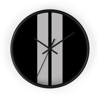 Horloge murale bandes Racing Noir Gris livrée voiture