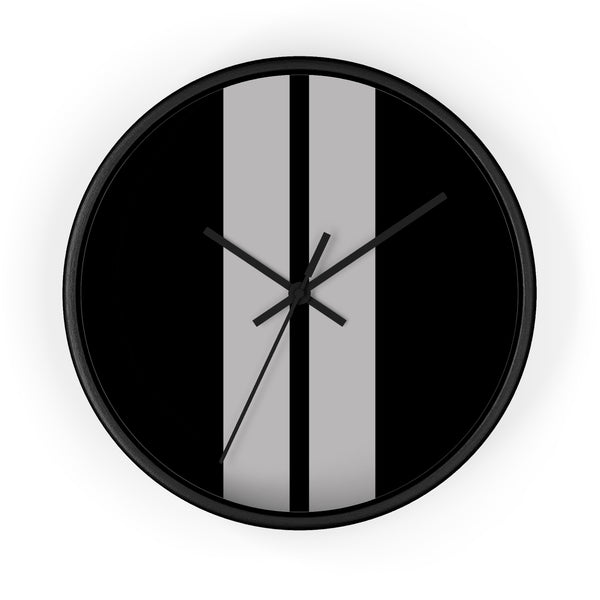 Horloge murale bandes Racing Noir Gris livrée voiture