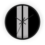 Horloge murale bandes Racing Noir Gris livrée voiture