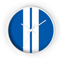 Horloge murale bandes Racing Bleu Blanc livrée voiture
