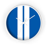 Horloge murale bandes Racing Bleu Blanc livrée voiture