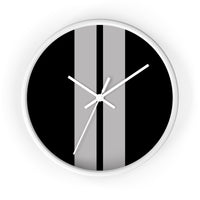Horloge murale bandes Racing Noir Gris livrée voiture