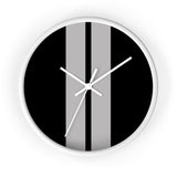 Horloge murale bandes Racing Noir Gris livrée voiture