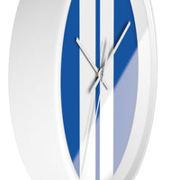 Horloge murale bandes Racing Bleu Blanc livrée voiture