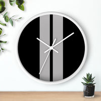 Horloge murale bandes Racing Noir Gris livrée voiture