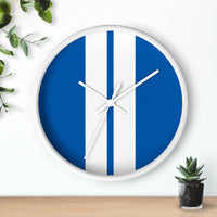 Horloge murale bandes Racing Bleu Blanc livrée voiture