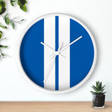 Horloge murale bandes Racing Bleu Blanc livrée voiture