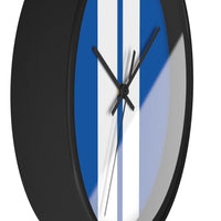 Horloge murale bandes Racing Bleu Blanc livrée voiture