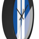 Horloge murale bandes Racing Bleu Blanc livrée voiture