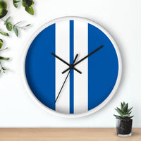 Horloge murale bandes Racing Bleu Blanc livrée voiture