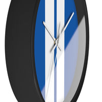 Horloge murale bandes Racing Bleu Blanc livrée voiture
