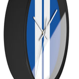 Horloge murale bandes Racing Bleu Blanc livrée voiture