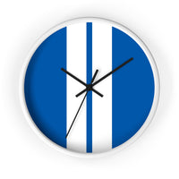 Horloge murale bandes Racing Bleu Blanc livrée voiture