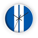 Horloge murale bandes Racing Bleu Blanc livrée voiture