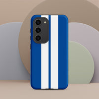 Coque Samsung antichoc bandes Racing Bleu Blanc