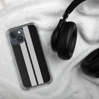 Coque iPhone transparente bandes Racing Noir Gris