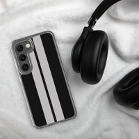 Coque Samsung transparente bandes Racing Noir Gris
